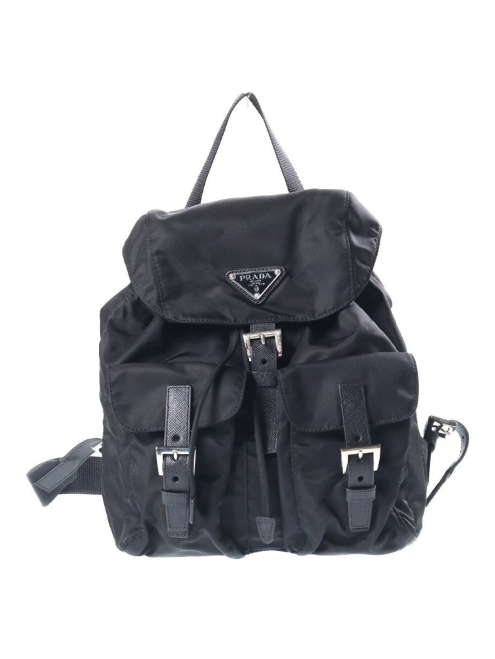Prada Tessuto Nylon Backpack Black Silver